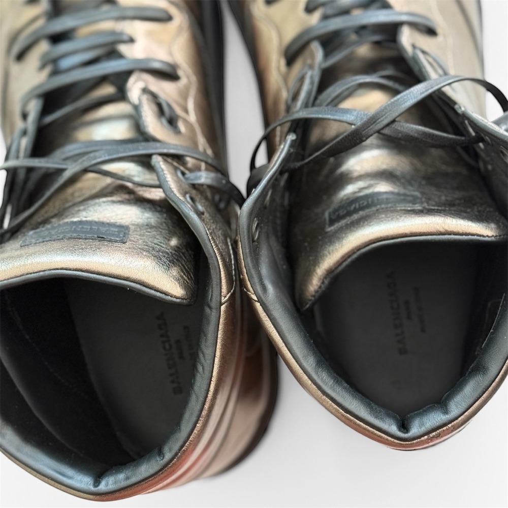 Balenciaga X Vintage Balenciaga Leather Hi-Top Sneakers in Metallic Men's EU 45 - Picture 6 of 7